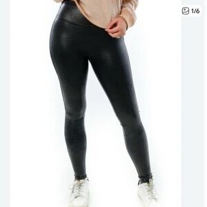 SPANX Faux Leather Black Leggings Size 2X / 2TG